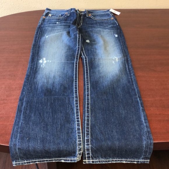Big Star Other - Men's Big & Tall Vintage Thick Stitch Embroidered Distressed Jeans